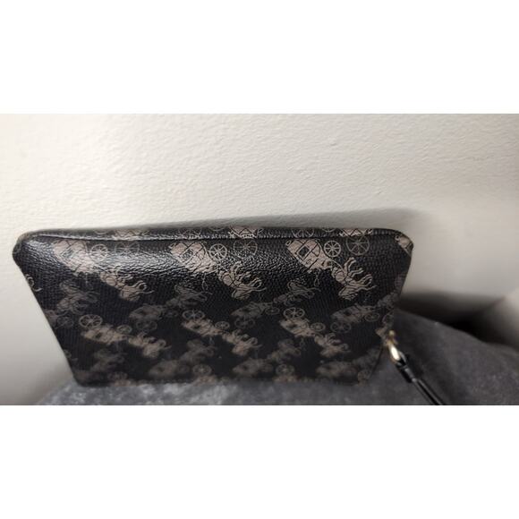 Coach corner zip black gray carriage wristlet wallet - Picture 5 of 11